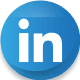 A blue button with the linkedin logo on it.