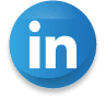 A blue button with the linkedin logo on it.