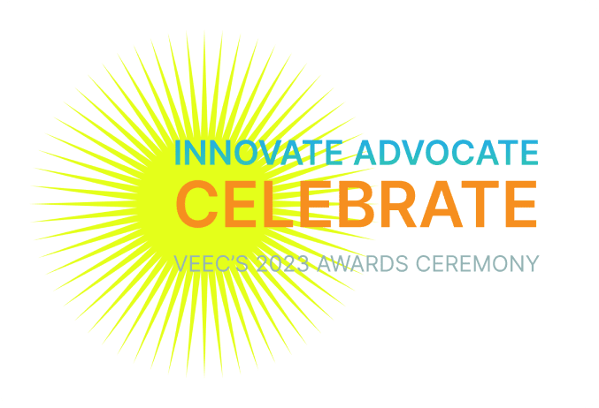 A yellow sun with the words innovate advocate celebrate.